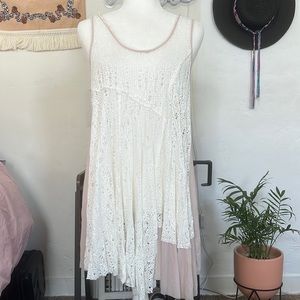 Free People | Luscious Lagoon Web Lace Slip Dress Ivory Small, ASO Violet Harmon